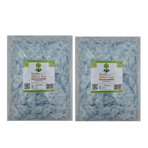 Healthy Life Desiccant Silica Gel - Food Grade - 2g Sachets- 500 x 2 Packs