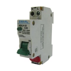 Single Slot Earth Leakage overload DIN 1P+N 20A 4.5KA