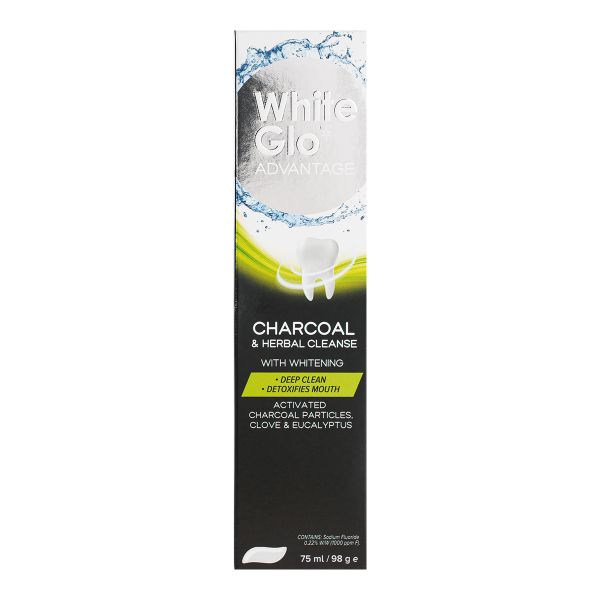 White Glo Toothpaste Charcoa &amp; Herbal Cleanse 75ml