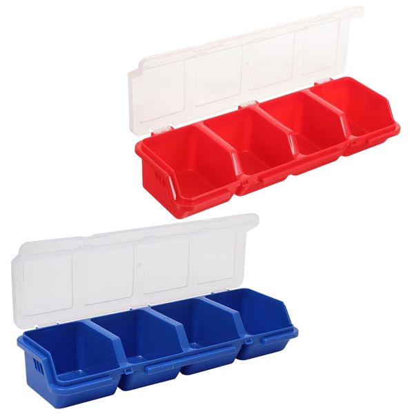 Tool DIY Multifunctional 4 Compartment Toolbox Organiser Set of 2 - 31cm