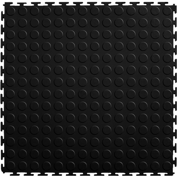 ZEE PVC Interlocking Rubber Floor Tile Gym Mats - Black (4 Pack)
