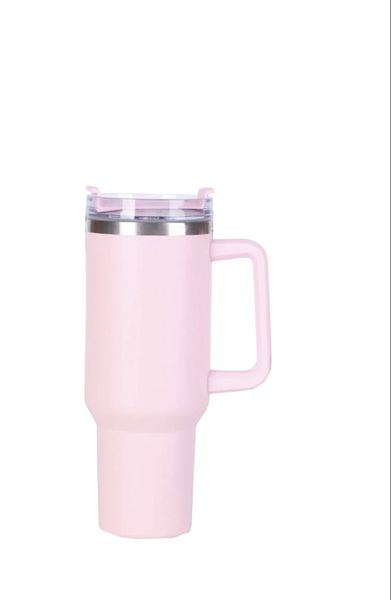 Stainless Steel Insulated Vacuum Cup with Lid and Straw - Pink