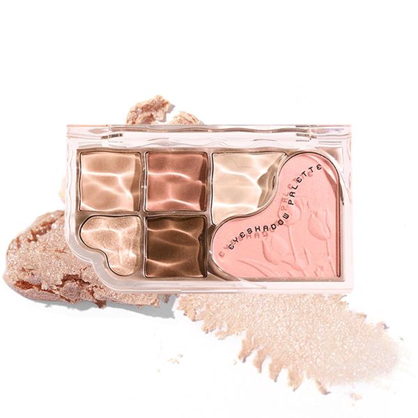 6-in-1 Nude Eyeshadow Palette - Matte, Shimmer &amp; Highlight Shades