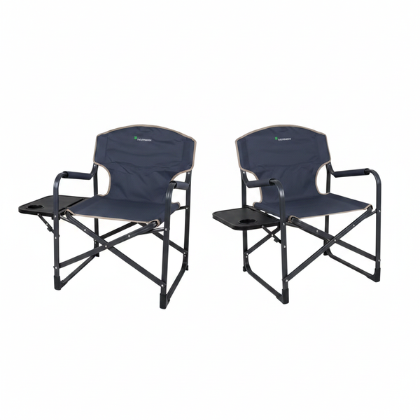 Kaufmann Aluminium Directors Chair with Side Table, Lightweight &amp; - 2 Pack