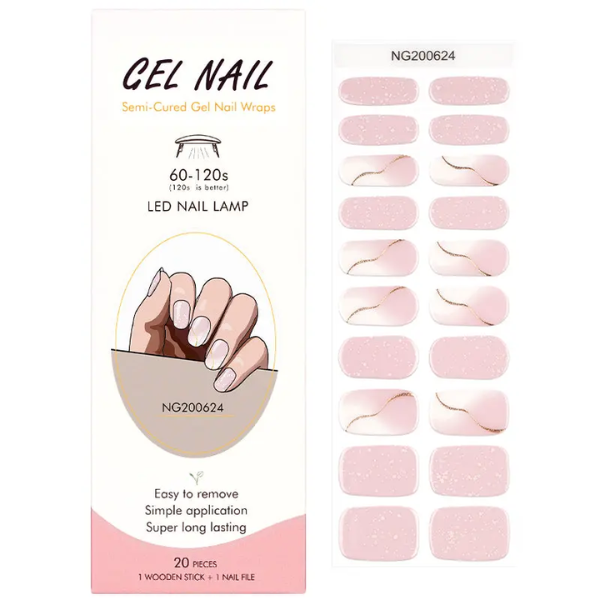 UV/LED Semi Cured Gel Nail Wraps 624