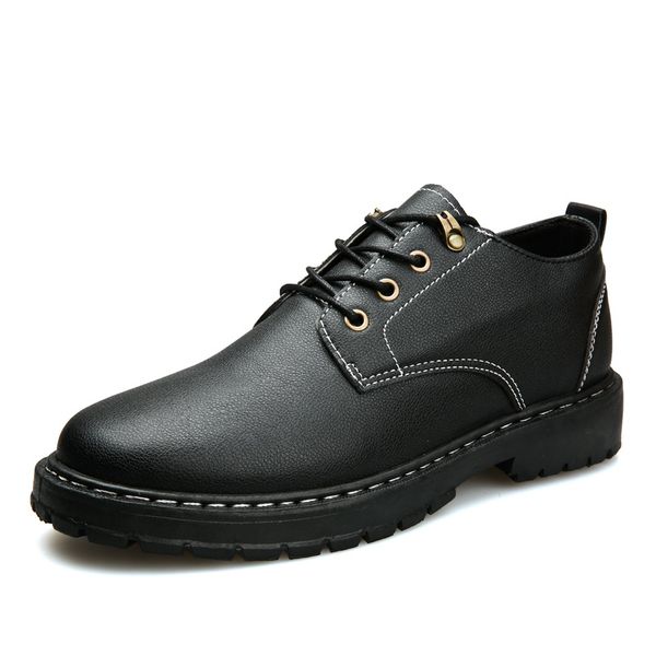 Men's Leather Shoes Casual Men's Shoes Work Shoes Black Work Safety Shoes