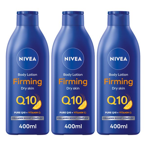 NIVEA Q10 Rich Firming Body Lotion with Vitamin C, 400ml, Pack of 3