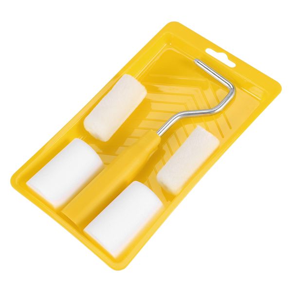 6Pcs 2 Inch Paint Roller Tray Set For Wall Painting Repair Brush