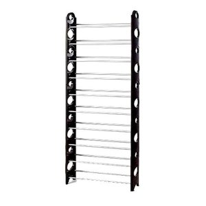 10 Tier Stackable Black Frame Shoe Rack
