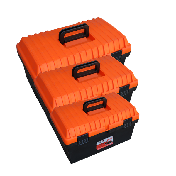 Totai - ABS Clip Locks Toolbox Set - 3 Piece - Stackable