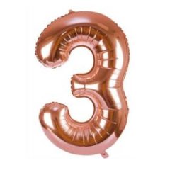 Rose Gold Number 3 Helium Balloon 106cm