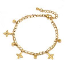 Steel My Heart Waterproof Stainless Steel Flower Charm Bracelet