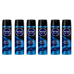 NIVEA MEN DEEP Fragrance Spirit Deodorant Spray, 6x150ml