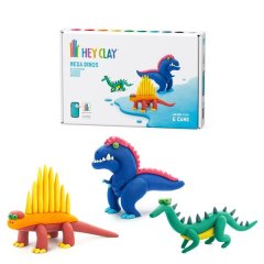 Hey Clay: Modelling Air-Dry Clay with Interactive App - Mega Dinos, 6 Cans