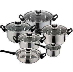 Cookware Set 12 Piece - Stainless Steel