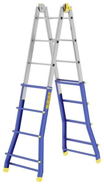 Colombo 5+5 Step Non-Slip Professional Telescopic Steel &amp; Aluminium Ladder