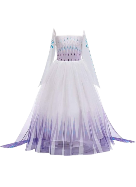 Princess Elsa Dress Frozen 2 White and Purple