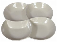 Set of 2 White Dish with 4 Divisions