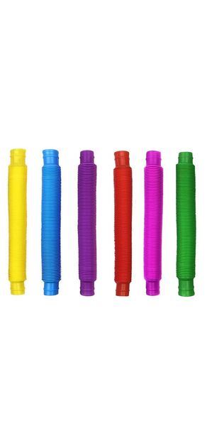 6 x Brightly Colored Large Pop Tubes