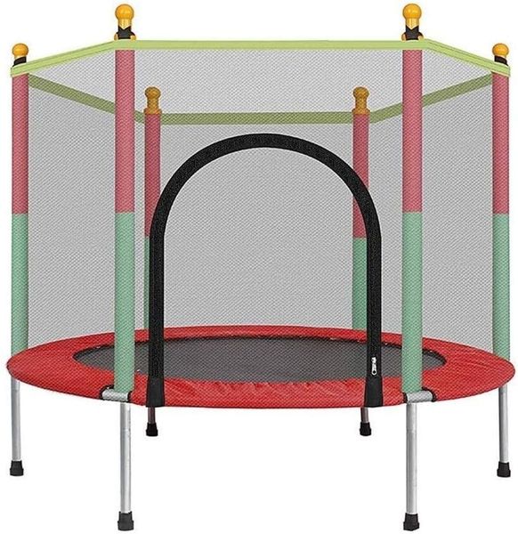 55 in Kids Indoor &amp; Outdoor Trampoline with Safety Enclosure Net