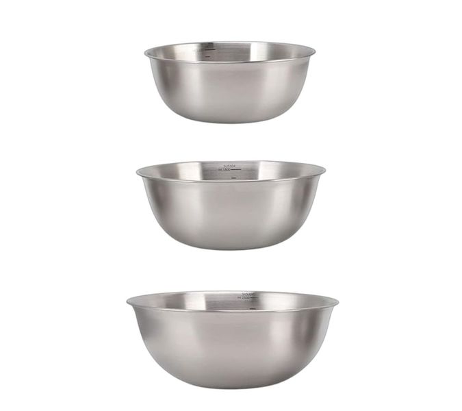 3 Pack Premium Stainless Steel Mixing Bowls - Silver
