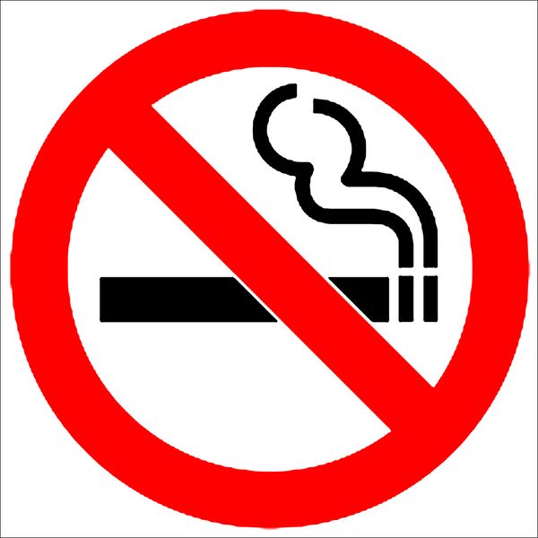 No Smoking Sign 19x19cm - 2 Pack