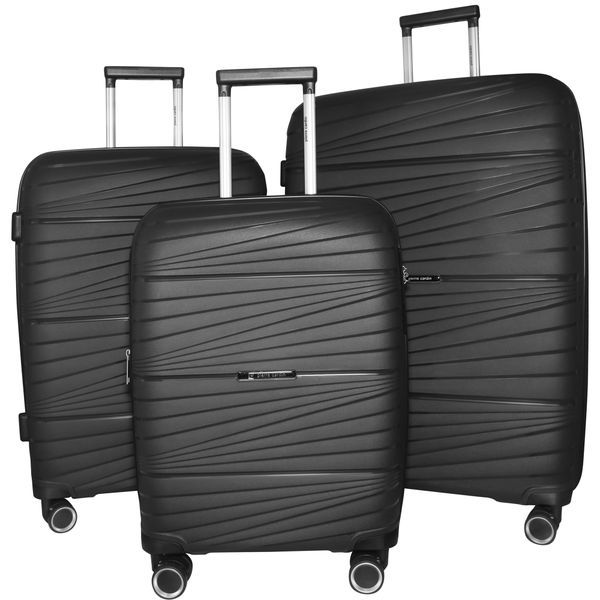Pierre Cardin Montpellier Trolley Luggage Spinner 3 Piece Set - Red