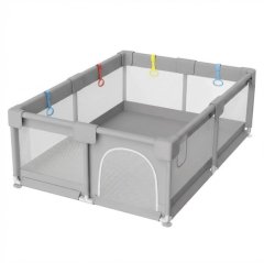 Extra Large Baby Playpen 180x150cm with Pull Rings &amp; Safety Zipper Gate