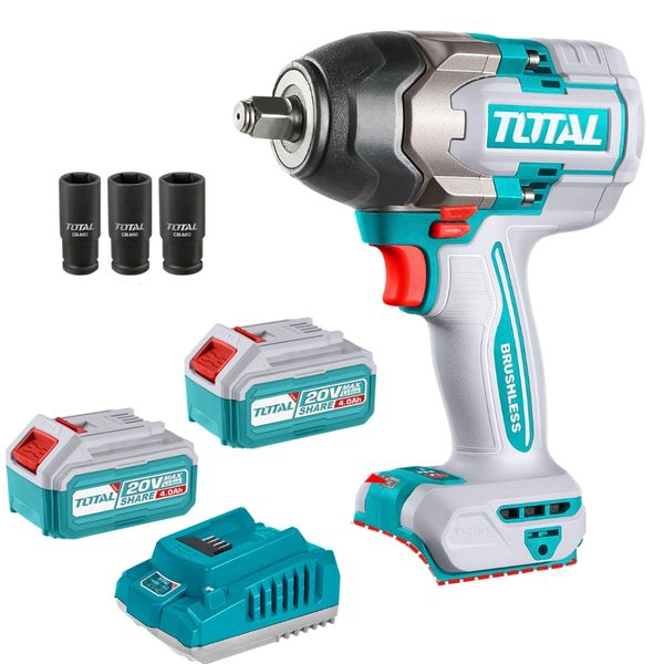 Total Tools - Cordless Impact Wrench - 850Nm Combo Kit