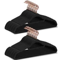 100 Pack Velvet Clothes Hangers Non Slip Space-saving Heavy Duty