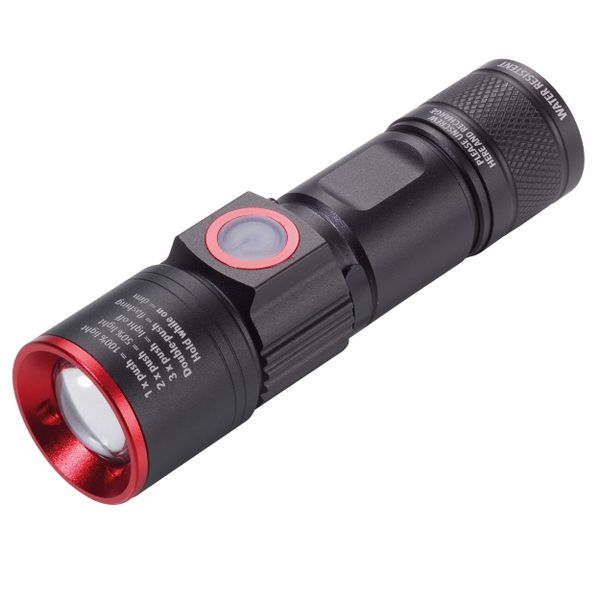 TROIKA Torch: USB Rechargeable. Bright LED. 5 Light Functions: ECO-BEAM PRO