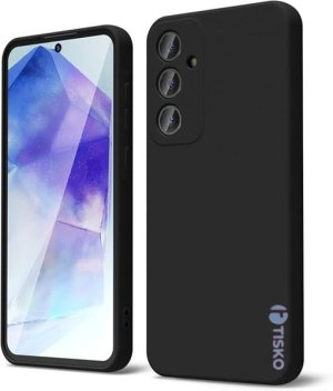 TISKO Dual Layer Anti-Scratch Soft Phone Case compatible with Samsung Galaxy A35-Black