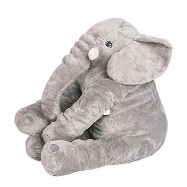 Soft Baby Elephant Stuffed Pillow Grey