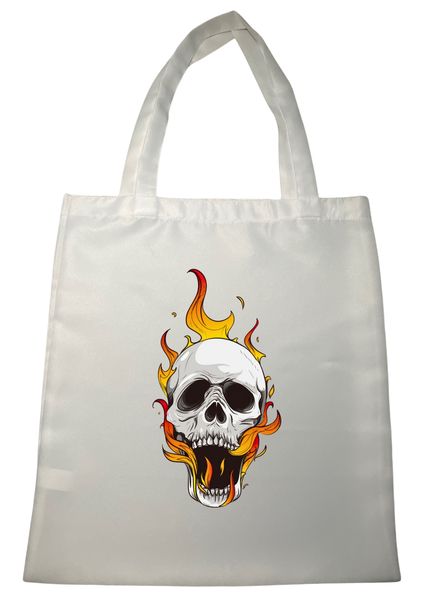 Fire Skull Tote Bag