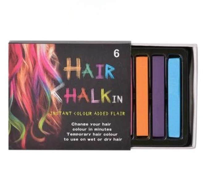 DIY Hair Color Kit - 6-Piece Dress-Up Chalk Set for Kids &amp; Adults