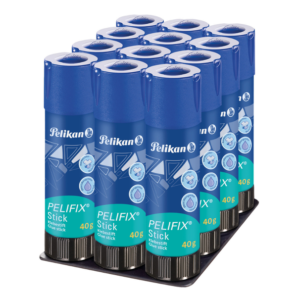 Pelikan Pelifix Glue Sticks, Pack of 12 x 40 g, Safe, Non-Toxic Adhesive