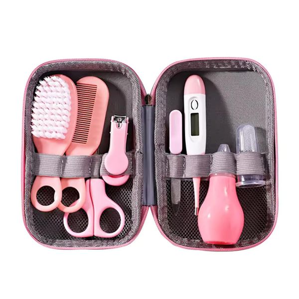 8-Piece Baby Care Kit With EVA Case:Essential Grooming Tools In Blue&amp;Pink