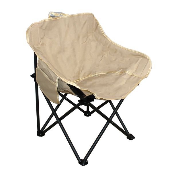 Half Moon Metal Frame Folding Camping Chair with Side Pocket 53x47x70cm