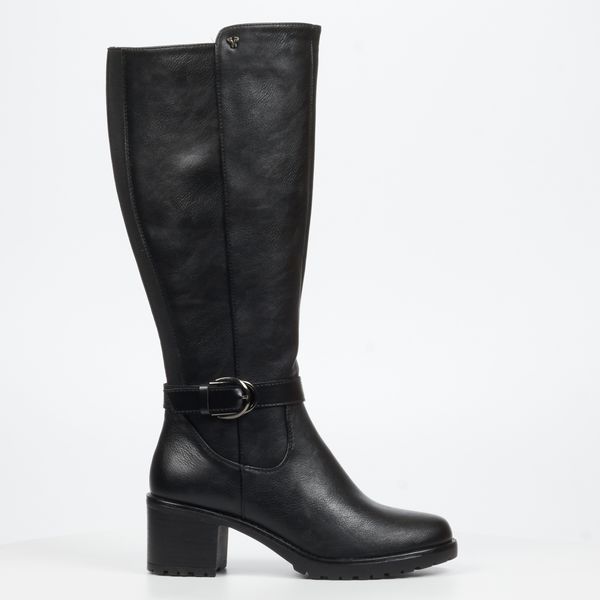 Butterfly Feet Noxer 6 Women Faux Leather Long Heel Boots - Black