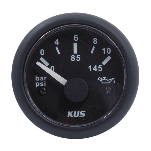 Kus Marine Grade Oil Pressure Gauge for Boats - 52mm (White)