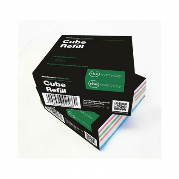 RBE Cube Memo Paper Refill 90x90 mm Bright 400 Sheets