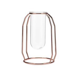 Vase Rose Gold Geometric Shape Single Wide