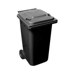 240 Litre Wheelie Plastic Waste Yard Bin - Black