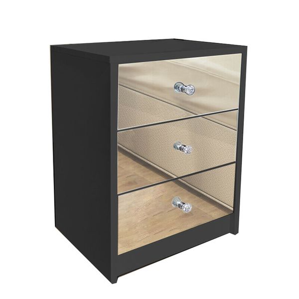 Cohen Mirrored Pedestal 3 Drawer