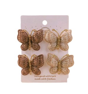 Butterfly Hair Clips - 4 Pack