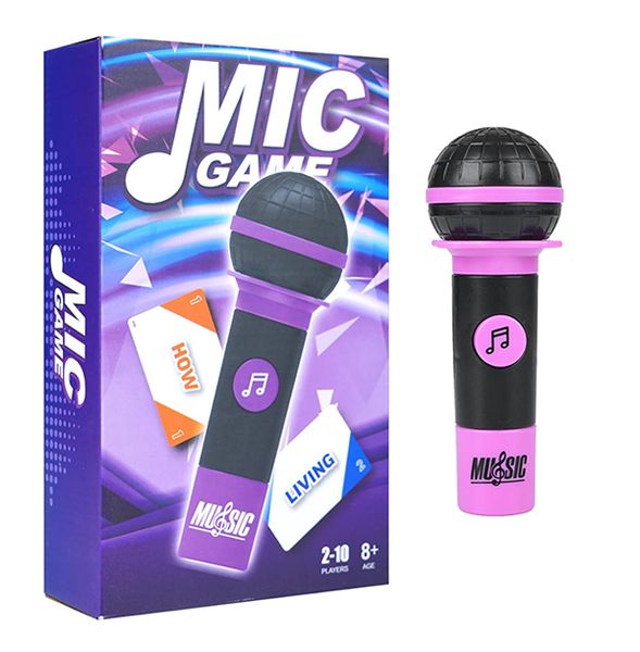 ATG Mic Karaoke Party Game - With 250 Song Lyrics -2-10 Players