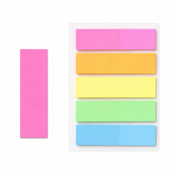 Pack of 100 Sheets - Bookmark Flat End Label Stickers -Multicolour