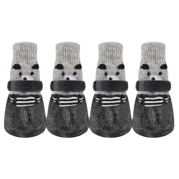4 Pcs Dog Cat Shoes Paw Socks Anti Slip Sole Adjustable Paw Protector