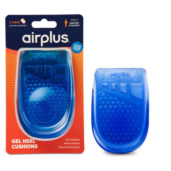 Airplus Air Gel Men's Heel Cushions for Shock Absorption - 2 Pack