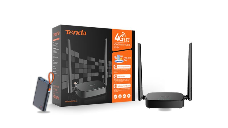 Tenda 4G Wi-Fi Router 300Mbps with Sim Card Slot 32 Users Any Network - 4G LTE
